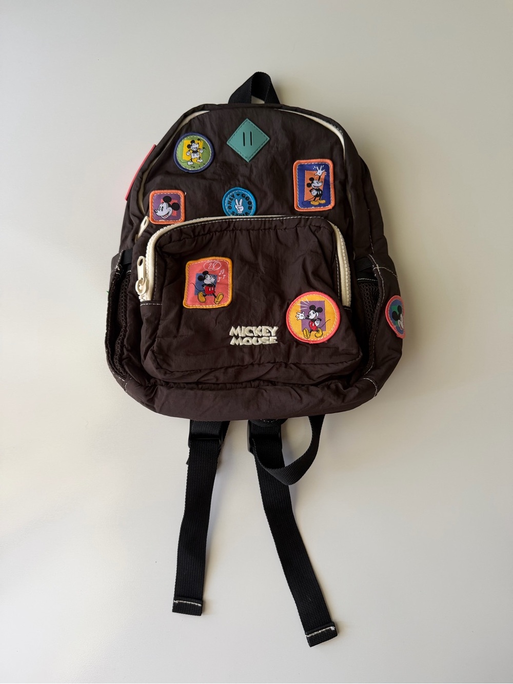 HSA Zara Kids Dark Brown Disney Mickey Mouse Patch Backpack